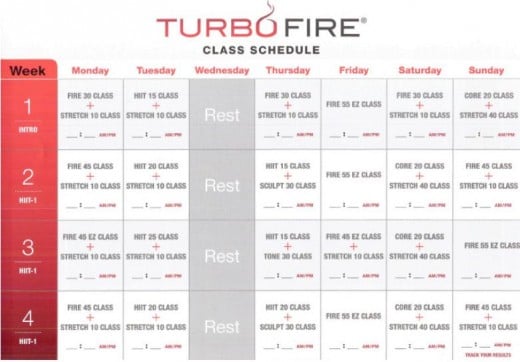 TurboFire Class Schedule