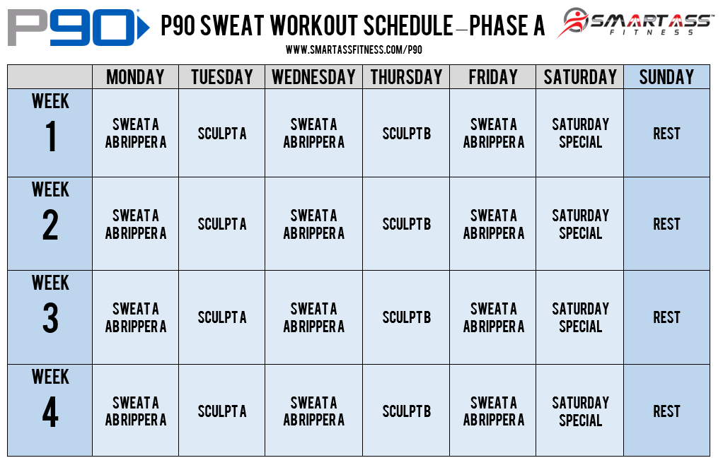 P90 Workout Schedule