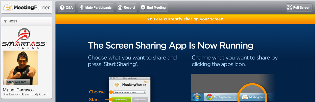 beachbody screen sharing