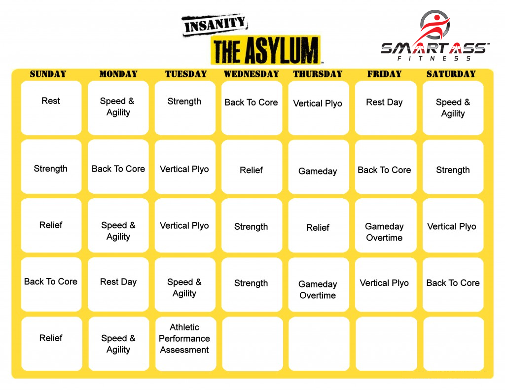 6 Day The asylum workout video for Gym